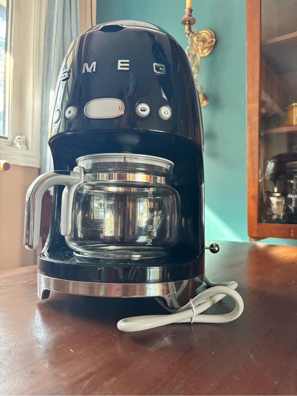 SMEG Black Retro Drip Coffee Maker - 10-Cup